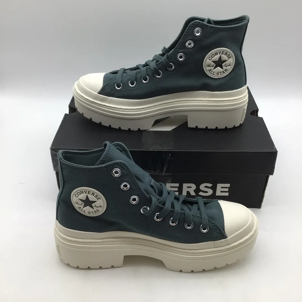 Converse CTAS Lugged Heel Hi Teal Platform Sneakers A10619C‎ Womens Size 8.5 NEW - Picture 2 of 7